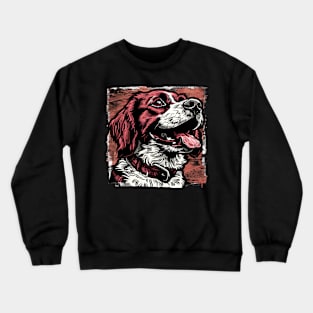 Retro Art Brittany Spaniel Dog Lover Crewneck Sweatshirt